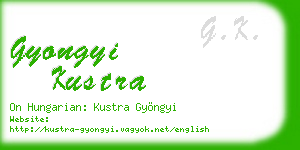 gyongyi kustra business card